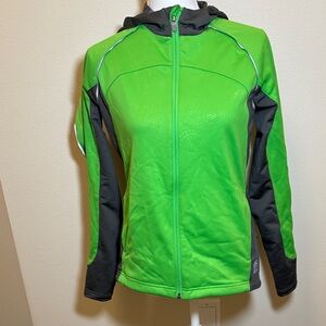 Novara Bright Green and Gray Hooded Utility Jacket